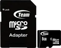 TEAM microSDHC 8 GB Class 10 + SD adaptér (TUSDH8GCL1003)