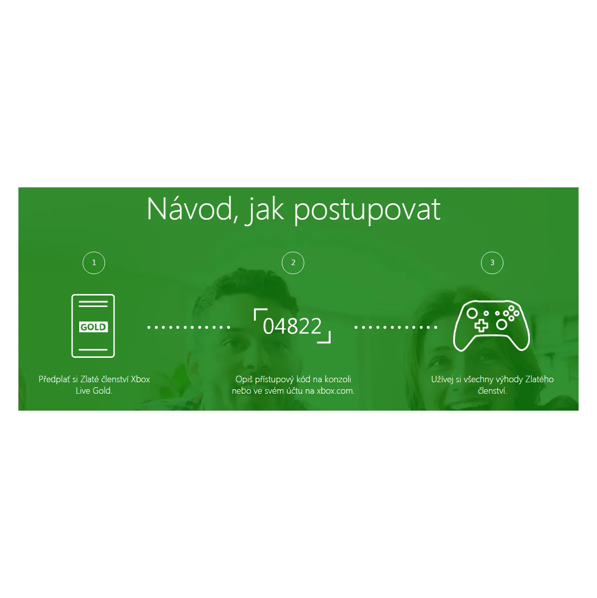 aktivace Xbox Live Gold 3 měsíce