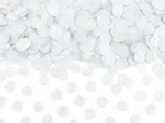 PartyDeco Papírové konfety kolečka bílá