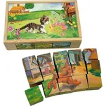 MaDe Dřevěné kostky domácí zvířátka 15…