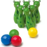 Legler Kuželky dřevěné malé Žabky zelené