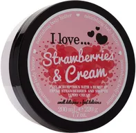 I Love Cosmetics Vyživující tělové máslo s vůní jahod s krémem 200 ml