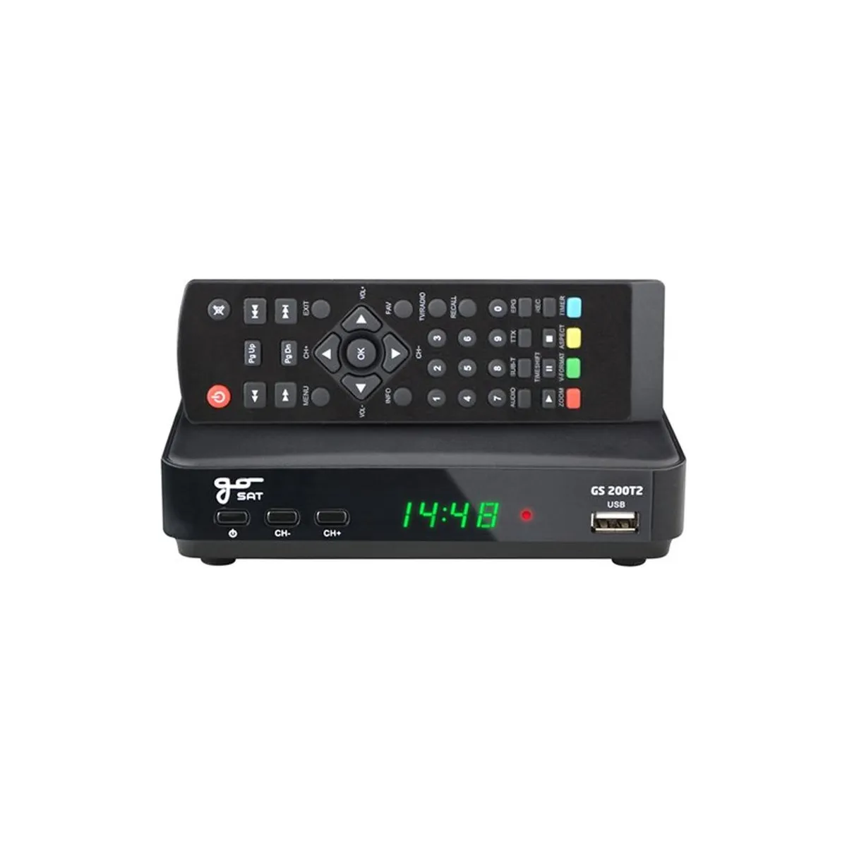 set top box GoSAT GS200DVBT2 s ovladačem
