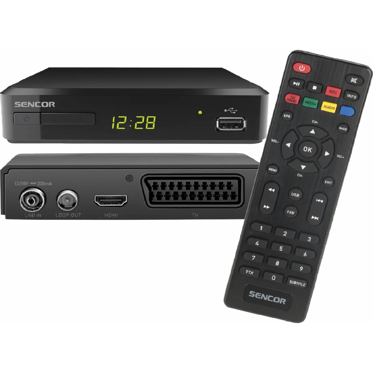 Sencor SDB 520T set-top box s ovladačem