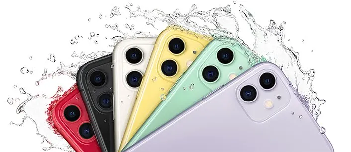 Barevné varianty Apple iPhone 11 a voda