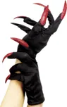 Smiffys Černé rukavice s červenými nehty