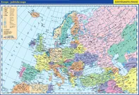 Evropa: školní nástěnná politická mapa 1:5 000 000 - Kartografie Praha (2017, laminovaná s dřevěnými lištami)