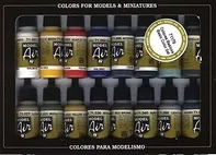 Vallejo Basic Colors Acrylic 16 Airbrush Paint Set for Model and Hobby 17 ml