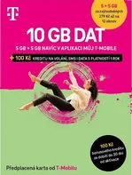 T-Mobile SIM karta 10 GB s kreditem 100 Kč 