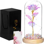 Springos Věčná růže ve skle s LED…