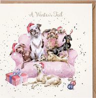 Wrendale Designs A Winter's Tail vánoční pejsci 15 x 15 cm