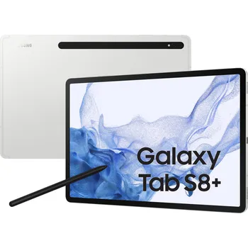 přední strana tabletu Samsung Galaxy Tab S8 Plus stříbrný