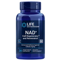 Life Extension NAD+ Cell Regenerator and Resveratrol 30 cps.