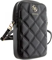 Guess PU Quilted 4G Metal Logo Wallet Phone Bag Zipper černý