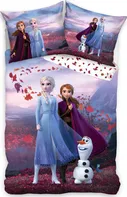 Carbotex Frozen Čarovné dobrodružství bavlněné povlečení fialové 140 x 200, 70 x 90 cm zipový uzávěr