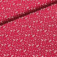 Oasa Bavlněné plátno 4450-004 bílé kytičky na červené 1,6/1 m