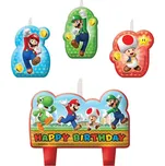 Amscan Dortové svíčky 4 ks Super Mario