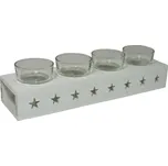 Adventní svícen hvězdy 9305168 bílý 9 cm