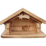 Dřevěný betlém srub bez figurek 31 cm