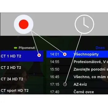 Nahrávání pořadů TESLA HYbbRID TV T200