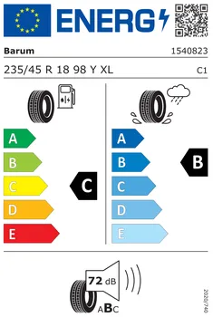 energetický štítek osobní pneumatiky Barum Bravuris 5HM 235/45 R18 98 Y XL FR