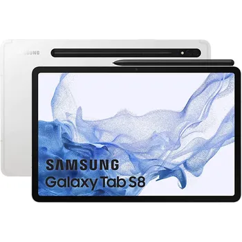 zadní a přední strana tabletu Samsung Galaxy Tab S8 stříbrný