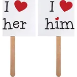 PartyDeco Rekvizity I love her/him 2 ks