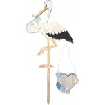 Dřevěný čáp 35 x 45 cm