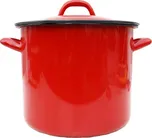 Smaltovaný hrnec s poklicí červený 15 l