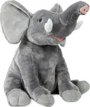 Plyšový sloník sedící 90 cm šedý/růžový