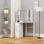 vidaXL Rohový toaletní stolek s LED…