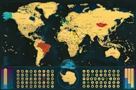 Giftio Deluxe Gold Classic stírací mapa světa XXL 117 x 78 cm