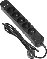Orno Prodlužovací kabel s přepěťovou ochranou 5x zásuvka 2x USB 1,5 m černý