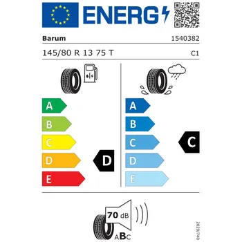 energetický štítek pneumatiky Barum Brillantis 2 145/80 R13 75 T