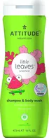Attitude Little Leaves dětské tělové mýdlo a šampon 2v1 s vůní melounu a kokosu 473 ml