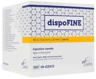 Zarys DispoFine injekční jehla 30 G 0,3 x 13 mm žlutá 100 ks