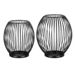 Sada drátěných svícnů černá 2 ks