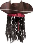 Folat Pirátský klobouk hnědé s vlasy