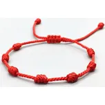 Kabbalah náramek 7 uzlů červený 14-26 cm