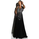 Dlouhé plesové šaty Nasia s flitry černé