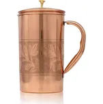 Měděný tepaný džbán 1,5 l květinový pás