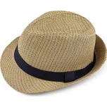 Letní klobouk/slamák 14 cm režný 56