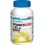 NatureVia Vitamin D3 + K2 MK7 60 cps.