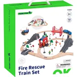 Tooky Toy Dřevěná vláčkodráha Hasiči