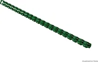 Kroužkové plastové hřbety, 9/16", 16mm, zelené