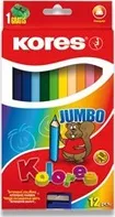 Kores Jumbo 12 barev, pastelky trojhranné 