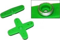plastové páky sada pro JR / SANWA / KO zelené (2ks.) - s alu kroužkem