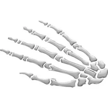 Samolepicí dekorace na vozidlo Highway Hawk Emblém 3D samolepící "Skeleton Hand" (ruka), chrom Chrom