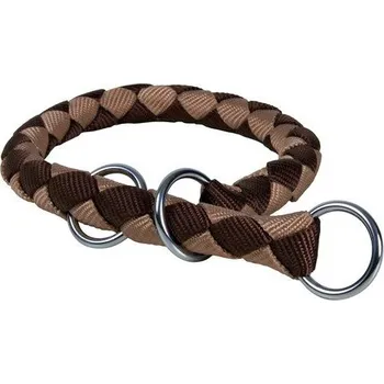 Obojek pro psa Nylonový obojek kulatý CAVO (L) 47-55 cm / 18 mm - červeno / stříbrná VÝPRODEJ