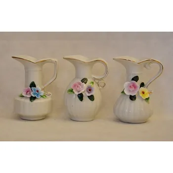 Váza Sada 3ks dekorační vázička s květy